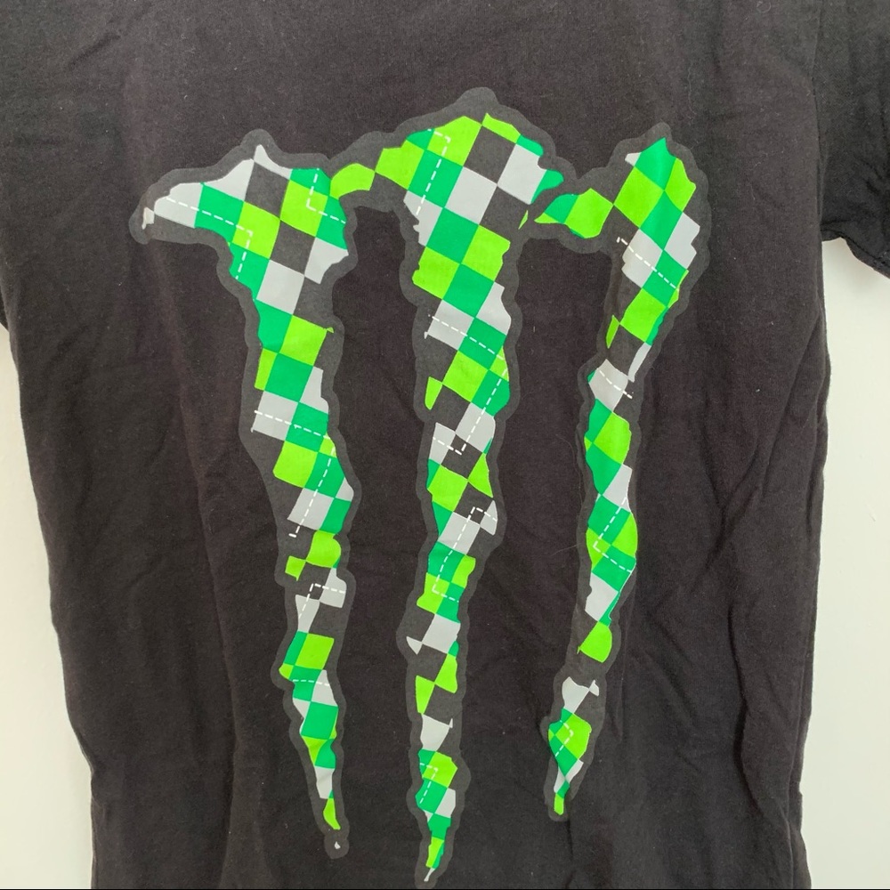 NWOT Argyle Pattern Monster Energy Logo tshirt